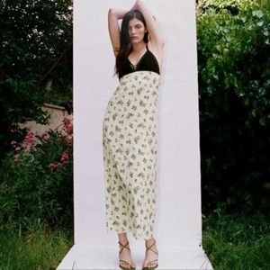 Zara crochet floral slip Maxi Dress